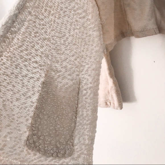 Beige cardigan sweater with knitted pockets - Picture 3 of 5